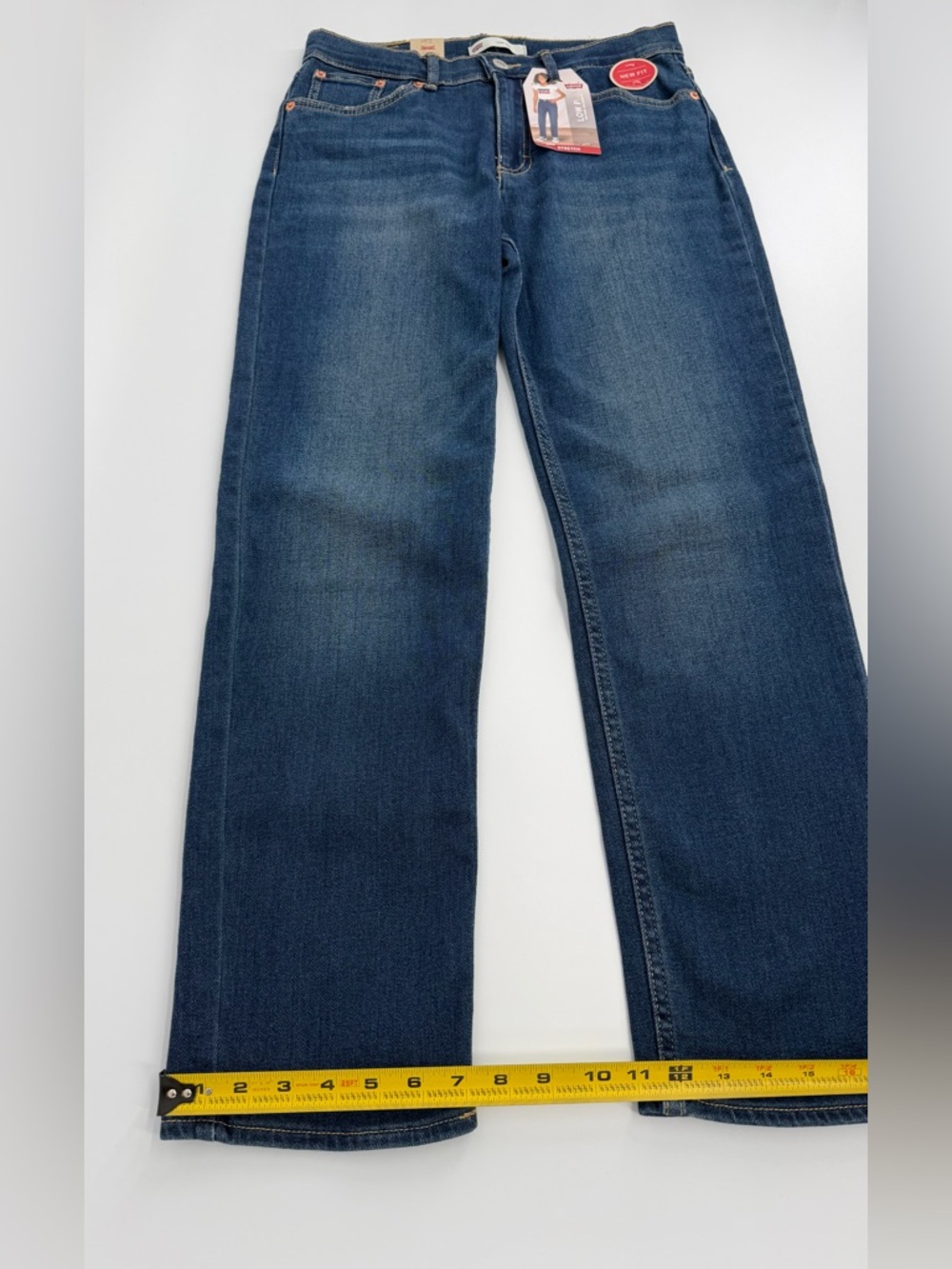 Levi’s Low Pro Jeans Girls 14 Reg Stretch Mid Rise Relaxed Straight Blue NW - Picture 12 of 14